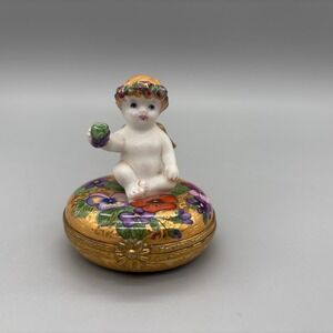 Limoges Cherub Trinket Box - Peint Main France LIMITED EDITION #198/300 Numbered
